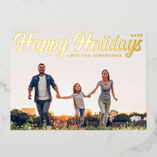 JOYEUX VACANCES MODERNE Script Gold Photo