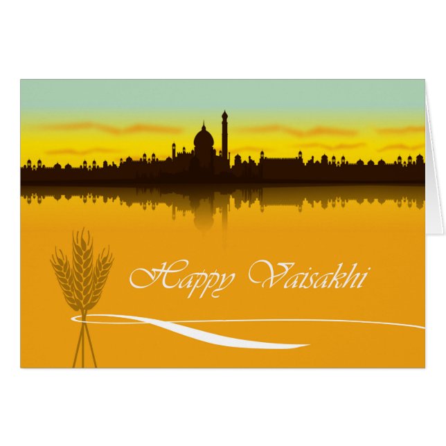 Joyeux Vaisakhi, Silhouette du paysage urbain en I (Devant horizontal)