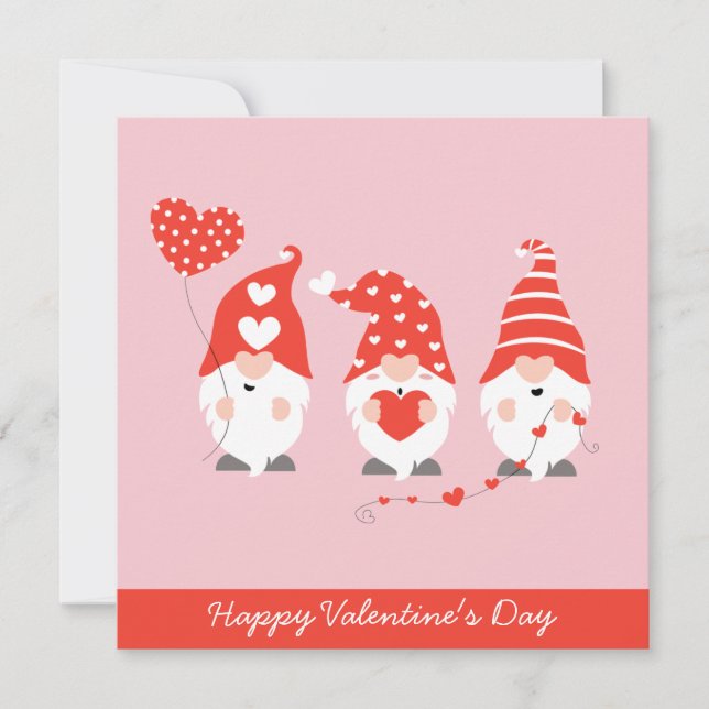 Joyeux Valentin Gnomes Rouge Rose (Devant)