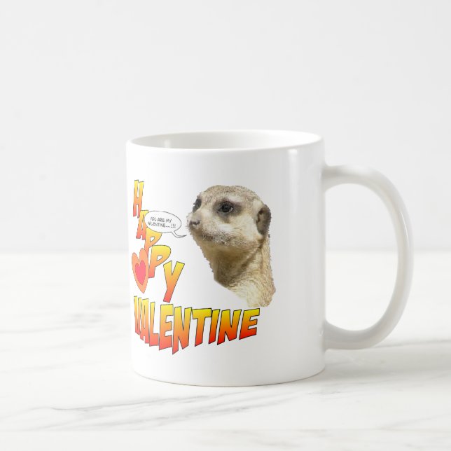Joyeux Valentine Meerkat Mug 2 coeurs en 1 (Droite)