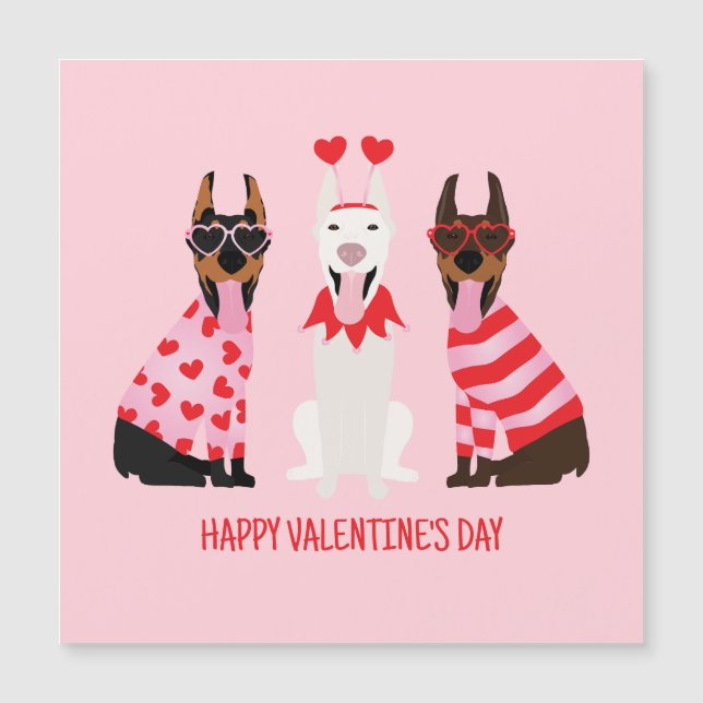Joyeux Valentines Day Chiens Dobermann (Devant)