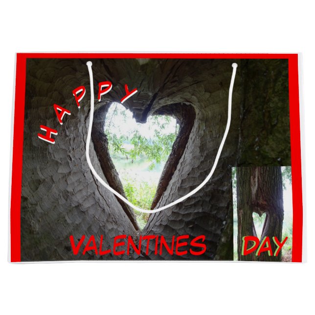Joyeux Valentines Day Heart dans Sac Cadeau Arbre (Devant)