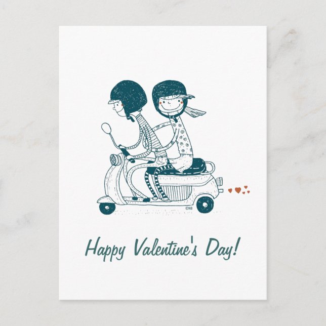Joyeux Valentines Day Love Couple sur carte postal (Devant)