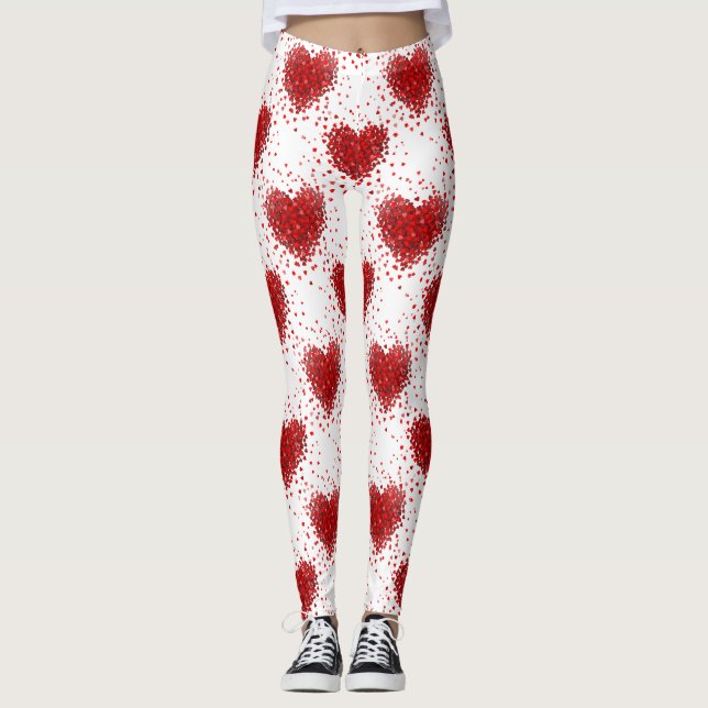 joyeux valentines jour coeur leggings (Devant)