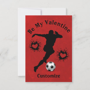 Joyeux Valentines Jour de Football Joueur Carte en