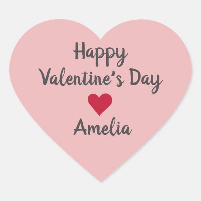 Joyeux Valentines Jour Stickers Script Coeur (Devant)