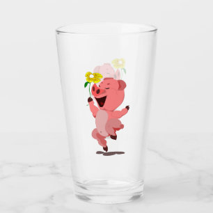 Joyeux verre amusant de porc