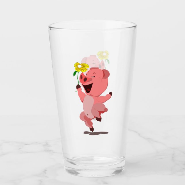 Joyeux verre amusant de porc (Devant)