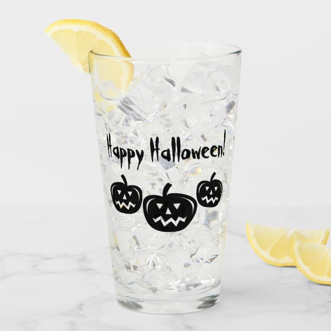 Joyeux verre de Jack-o'-lantern Halloween (Devant glace)