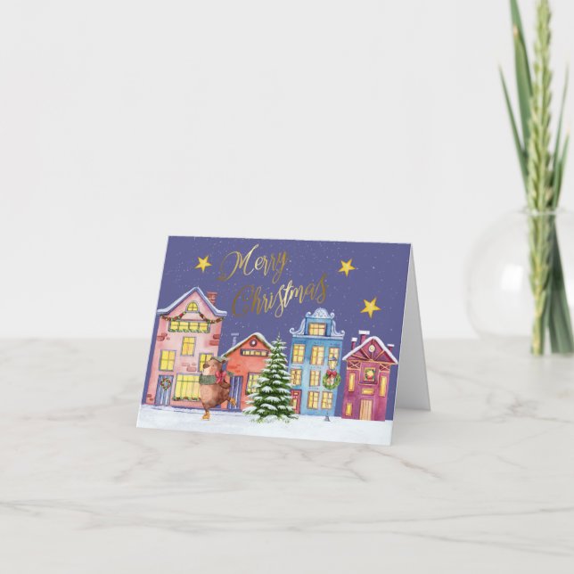Joyeux Village de Noël Carte de vacances (Devant)