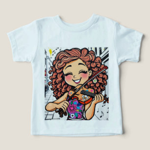 Joyeux violon, dessin de fille pour les mélomanes