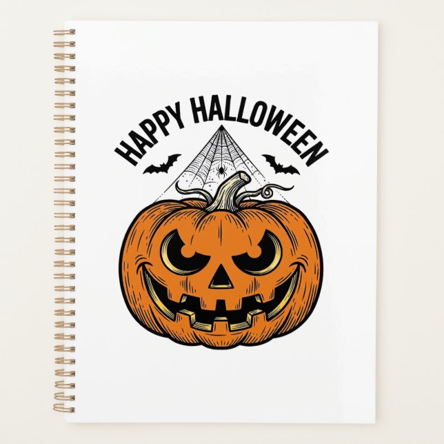 Joyeux visage de citrouille d'Halloween Création v (Devant)