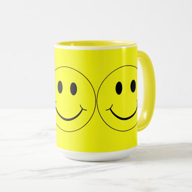 Joyeux Visages Jaunes Big Mug (Devant droit)