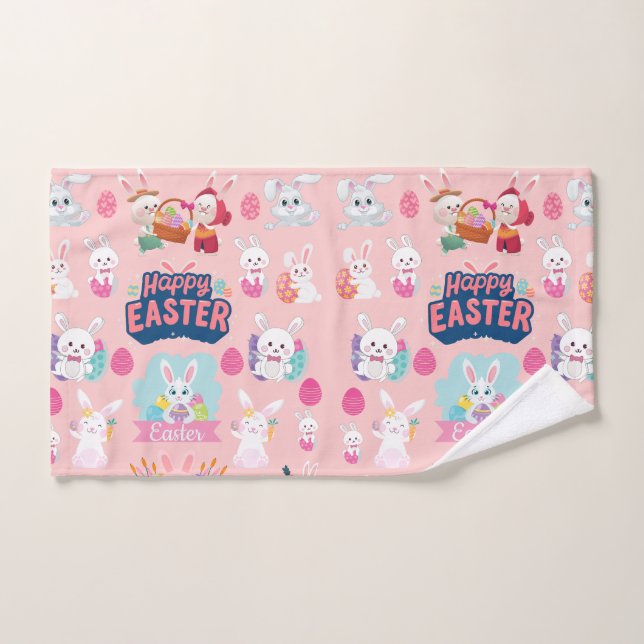 Joyeux voeux de Pâques - Motif Funny Bunny Pâques (Serviette à main)