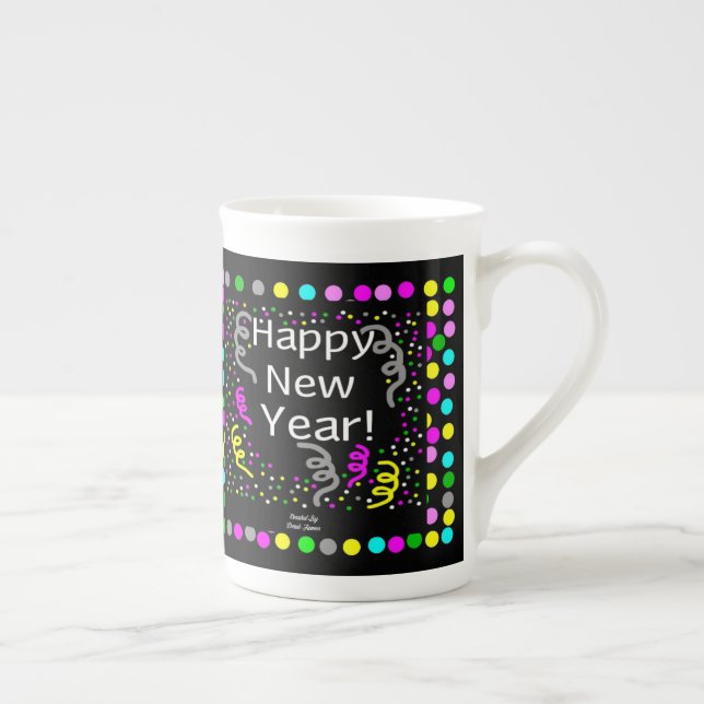 Joyeux voeux du Nouvel An Bone China Mug (Droite)