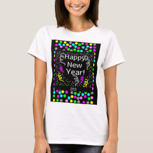 Joyeux voeux du Nouvel An féminin T-shirt blanc