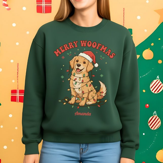 Joyeux Woofmas Sweatshirt Drôle de Chien de Noël (Créateur téléchargé)