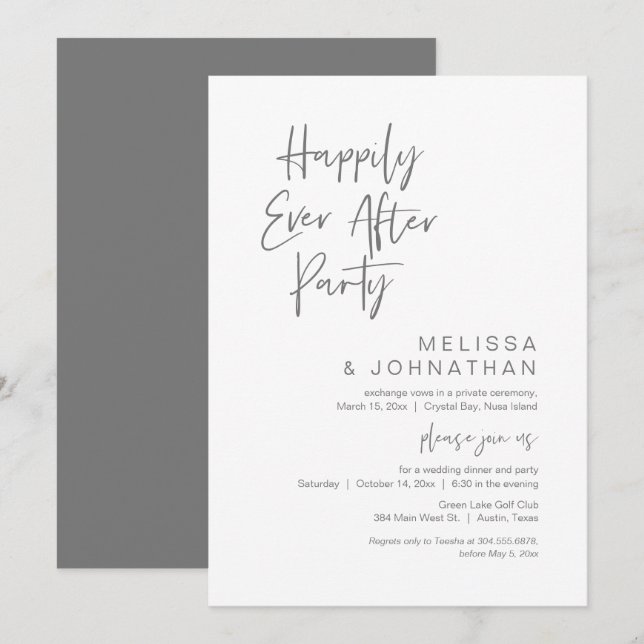 Joyeuxement Après, Invitation de Mariage en Fuite (Devant / Derrière)