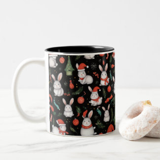 Joyful and festive Christmas bunny mug