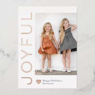 Joyful Heart Foil Carte de vacances modifiable cou