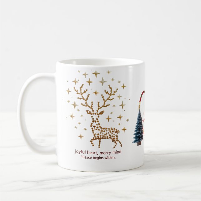 Joyful Heart Merry Mind Christmas Mug | Minimalist (Gauche)