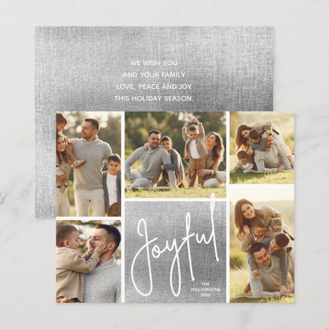 JOYFUL Multi Photo Cartes de fin de année budget a (Devant / Derrière)