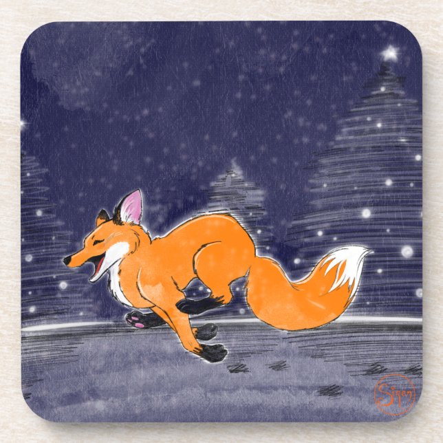 Joyful Running Dessous de verre Set Fox (Devant)
