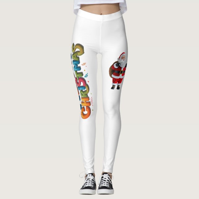 "Joyful Spirit : Joyeux Leggings de Noël" (Devant)