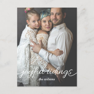 Joyful Tidings Script Photo Carte de vacances pers