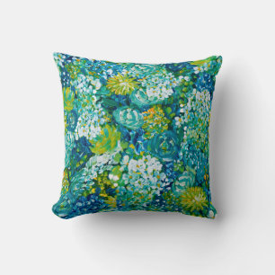 Jubilance Printemps Coussin Floral-Bleu, Jaune, Ve