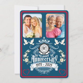 Jubilé d'or 50e anniversaire 2 Invitation photo