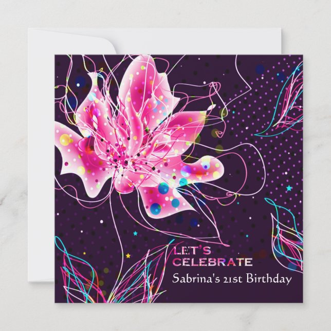 Jubilé floral - invitation de fête d'anniversaire (Devant)