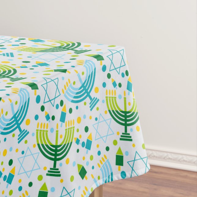 Judaïque - Nappe de Chanukah - Cadeaux verts et bl (In Situ)