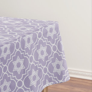 Judaïque - Nappe - Etoiles juives - Lavande 