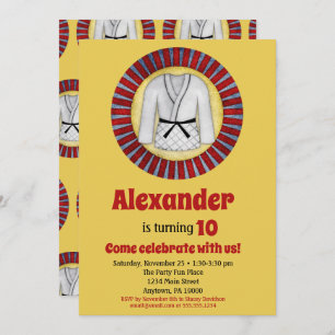 Judo Karate Arts Martiaux Anniversaire Invitation