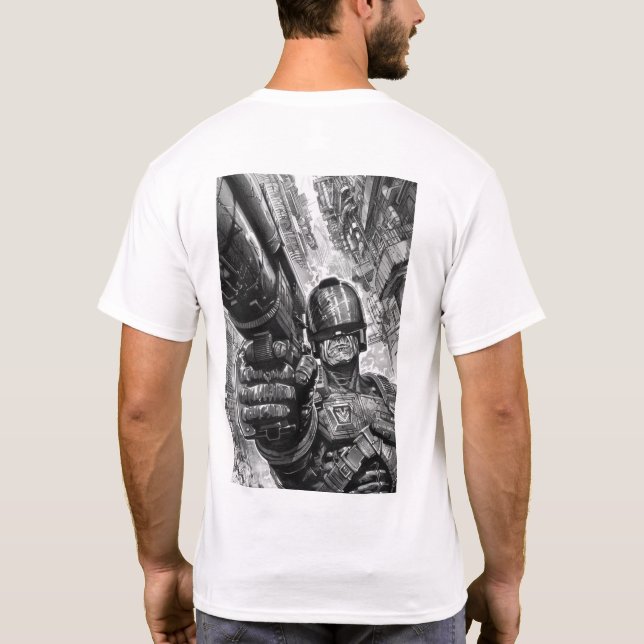 Juge Dredd Retro Shotgun T-Shirt (Dos)