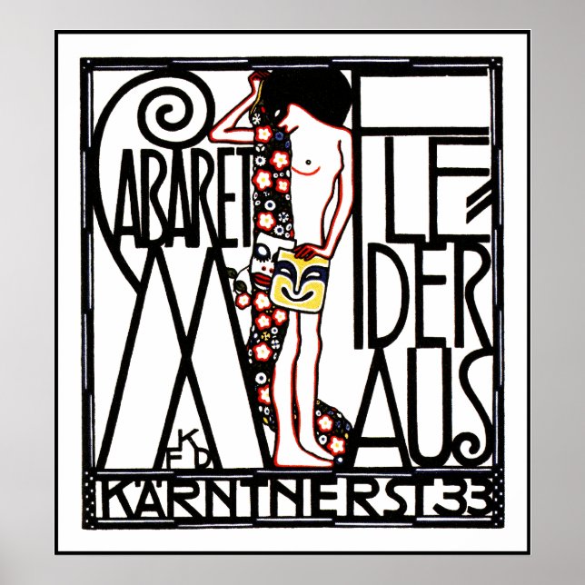 Jugendstil - Art Nouveau Poster : Cabaret Flederma (Devant)