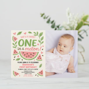 Juicy Watermelon 1er Birthday Invitation