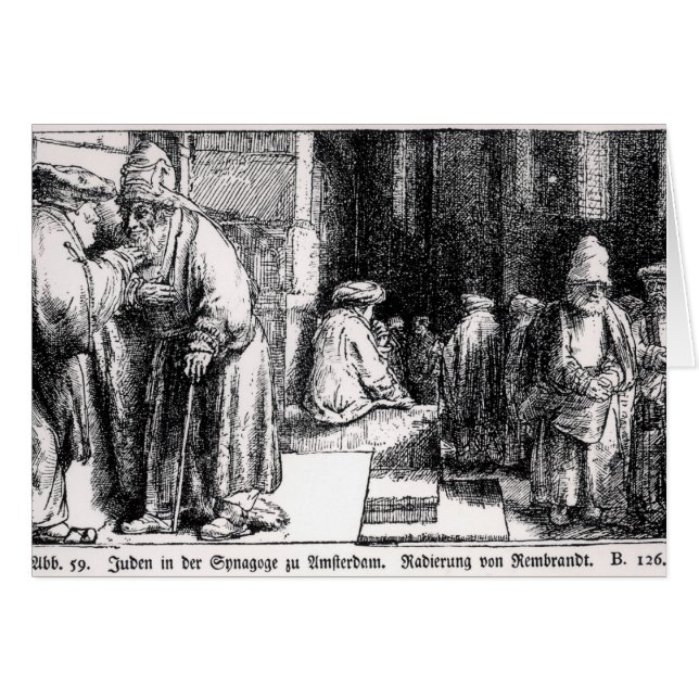Juifs dans la synagogue à Amsterdam (Devant horizontal)