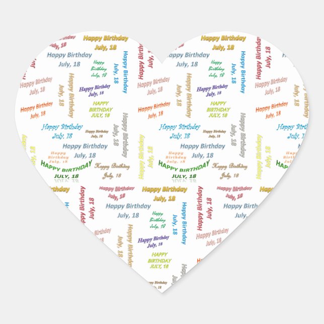 Juillet, 18 Anniversaire Sticker (Devant)