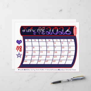 Juillet 2026 Rouge Blanc Bleu AMOUR FabricFont Mar