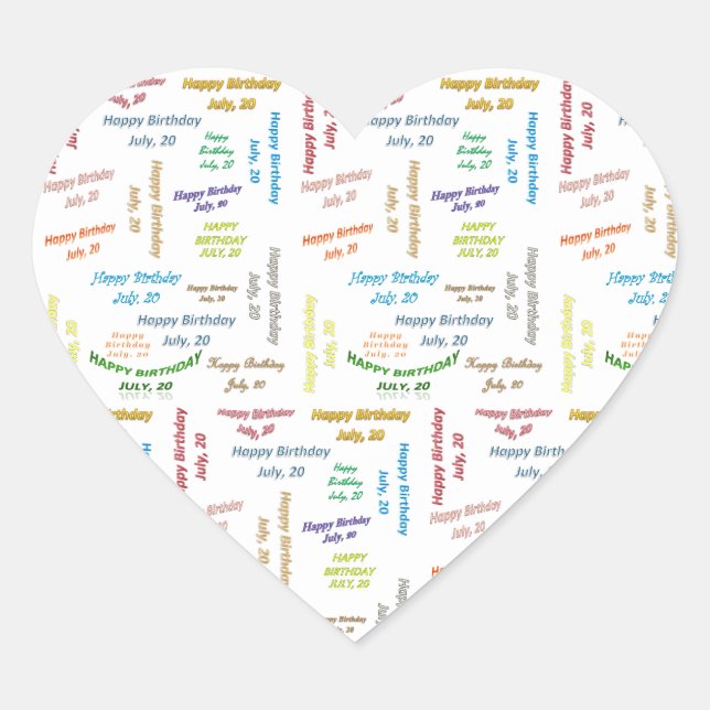 Juillet, 20 Anniversaire Sticker (Devant)