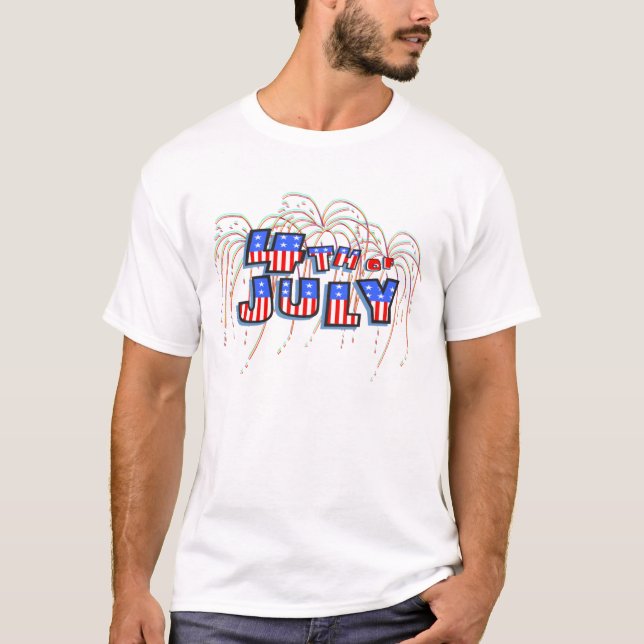 Juillet 4 feu d'artifice T-shirt (Devant)