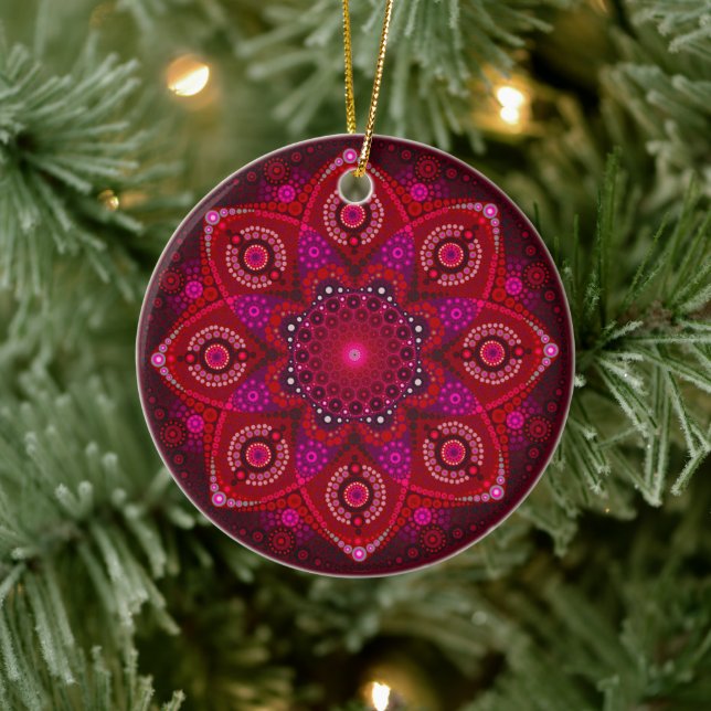 Juillet Anniversaire Ruby Mandala Ornement (Arbre)