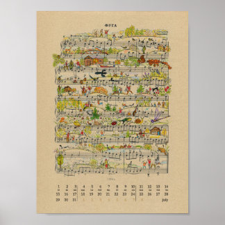 Juillet Bonne Notes Calendrier 2022 Poster