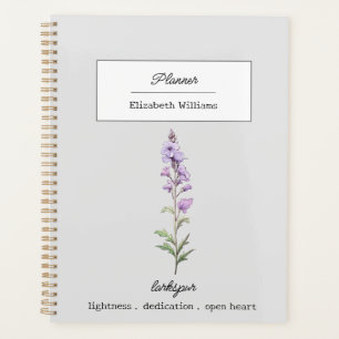 JUILLET LARKSPUR FLEURS DE NAISSANCE PERSONNALISÉE