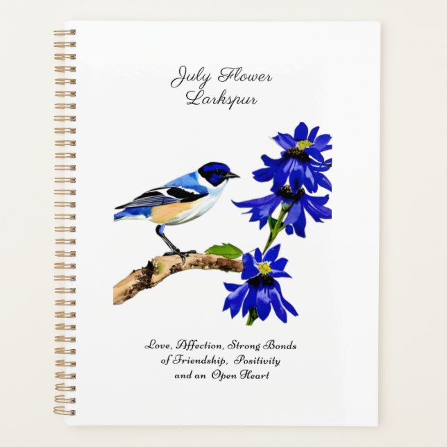 Juillet Mois de naissance Fleur Bluebird et Larksp (Devant)