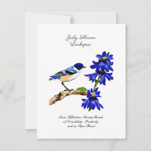 Juillet Mois de naissance Fleur Bluebird et Larksp
