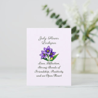 Juillet Mois de naissance Fleur Larkspur Floral Ar
