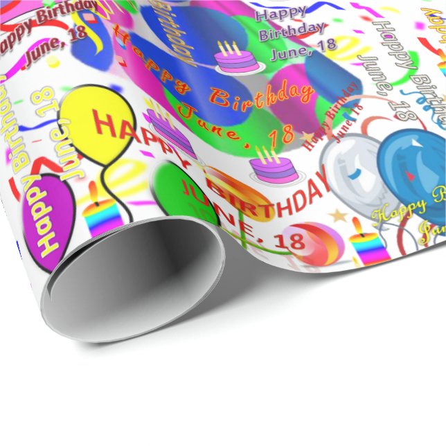 Juin, 18 Anniversaire Cadeau Papier (Coin rond)